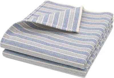 Produktbild von 2er Set Küchenhandtücher/ Anfasser, 100% Baumwolle, 48x90 cm, blau gestreift