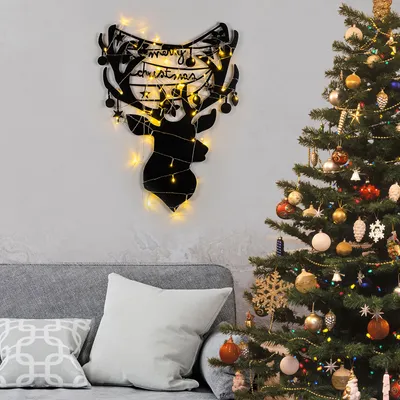 Image de Wallity, XMASBLACK - 026, sculpture murale, noir, 100 % METAL, 52 x 70 cm