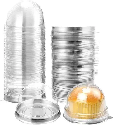 Productafbeelding van Mini-taartdoosjes voor cupcakes, muffins en mooncakes - 50 zilverkleurige feestdoosjes
