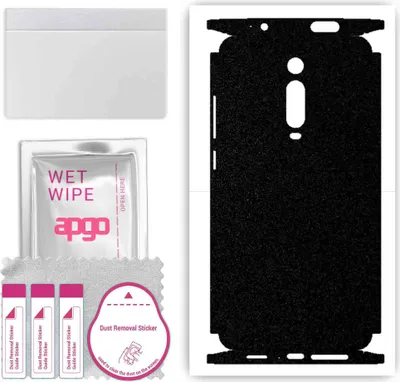 Produktbild von apgo Rückseite + Seiten Schutzfolie, Skin, kompatibel mit Xiaomi Mi 9T, Hinten Displayschutzfolie aus Vinylfolie, kratzfest, einfache Montage - Mattschwarz