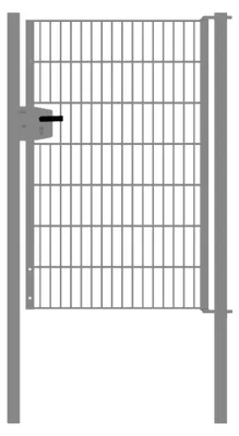 Produktbild von Drahtgittertor 1-flügelig, Durchgangslichte: 95 cm, Gesamtbreite inkl. Pfosten: 107 cm - Ausführung: verzinkt, Höhe: 143 cm