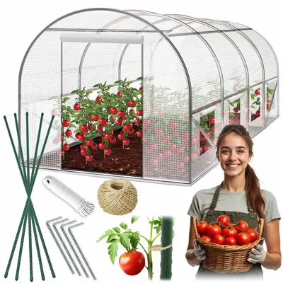 Produktbild von Gartentunnel 2,5 x 4 m (10 m²) weiß Plonos