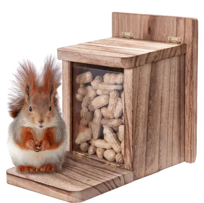 Eichhörnchen-Futterspender aus Holz, 1,5 cm dick, freistehend
