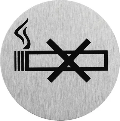 Zdjęcie produktu dla Aluminiowa tabliczka na drzwi "piktogram zakaz palenia" Ø75mm