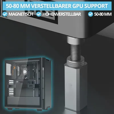 Image de BRAINZAP Support GPU 50-80mm Aluminium Support de Carte Graphique Vertical Magnétique