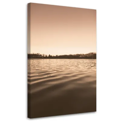 Produktbild von Leinwandbild Ruhiges Wasser am See 60x90 Feeby Beige bild für die wand bereit zum aufhängen