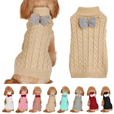 Immagine prodotto di Maglione per cani con colletto - Design a maglia - Colore kaki - Taglia M
