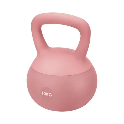 Produktbild von Kugelhantel 10 kg Kettlebell Rundgewicht Rosa Schwunghantel Softboden Gewicht R3