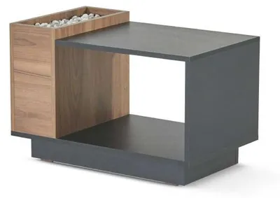Immagine prodotto di Tavolino da ufficio marrone-grigio Tavoli da caffè di design in legno Tavolino portaoggetti