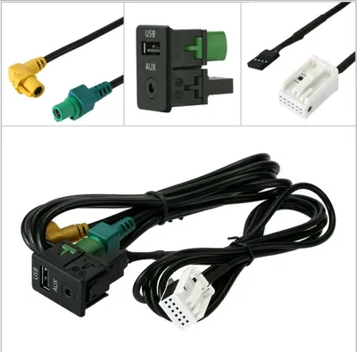 Zdjęcie produktu dla Radio RNS 510, RCD 510, Skoda Columbus – złącze AUX IN i USB z kablem do samochodów VW
