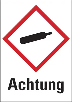 Produktbild von Dreifke® Gefahrstoffetiketten - Gasflasche (GHS04) Signalwo - 52x74 mm Folie ...