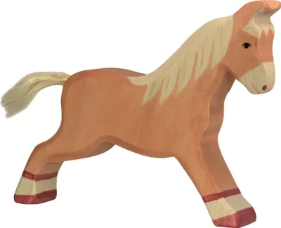 Produktbild von HOLZTIGER Pferd aus Holz - laufend, hellbraun