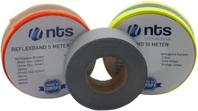 Productafbeelding van Reflecterend naaiband - 5 m x 30 mm - Oranje-zilver