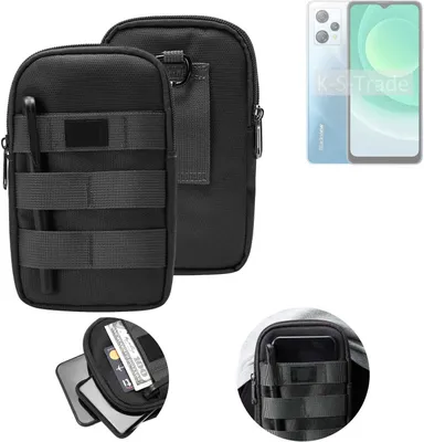 Produktbild von K-S-Trade Holster Gürtel Tasche kompatibel mit Blackview A53 Handy Tasche Schutz Hülle dunkel-grau viele Fächer, 1x
