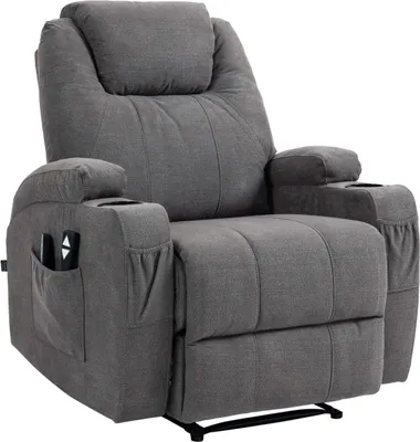 Produktbild von Sessel Hepler mit Massagefunktion Stoff grau