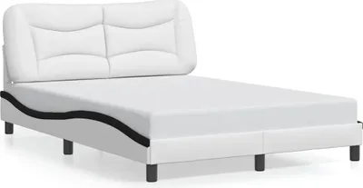 Produktbild von vidaXL Bettgestell ohne Matratze "Hvar" Weiß und Schwarz 140x190 cm Kunstleder