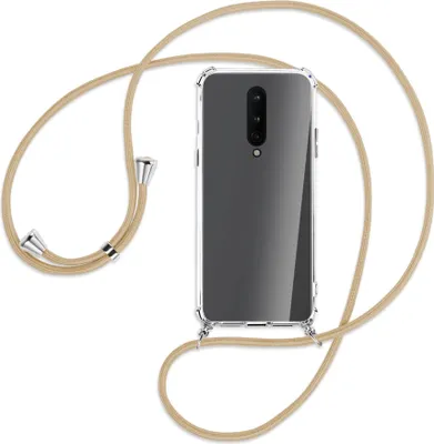 Produktbild von Handykette Backcover-Schutzhülle mit Band (Metall silberfarben) für OnePlus 8 - caramel