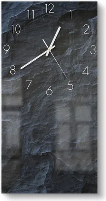 Produktbild von DEQORI Glasuhr 30x60 cm Zahlen 'Schieferfassade' Wanduhr Glas Uhr Design leise