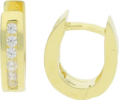Produktbild von Creolen Silber 925 Gold plattiert Zirkonia JL10-06-3107 JuwelmaLux