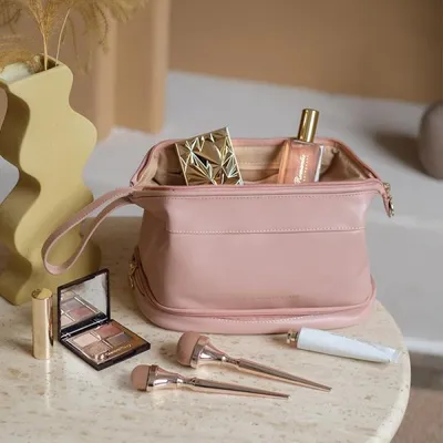 Produktbild von 360Home Handtasche Tragbare Aufbewahrungs Kosmetiktasche Rosa