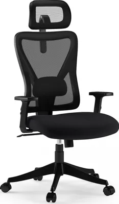 Obrázek produktu pro SENSE7 Tone Ergonomická kancelářská židle, otočná židle s nastavitelnou výškou, opěrkou hlavy a područkami, nosnost až 130 kg, síťovina, černá