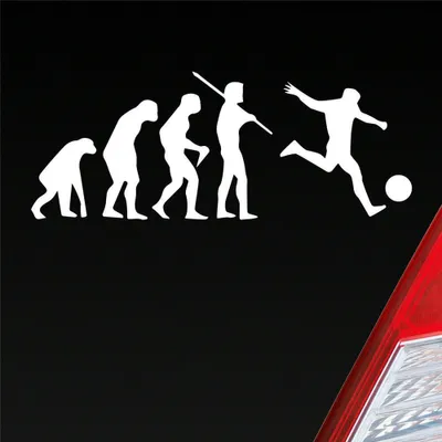Produktbild von Auto Aufkleber Evolution Fussball Sport Fußball Soccer 15x6 cm Weiss Matt Sticker Heckscheibenaufkleber