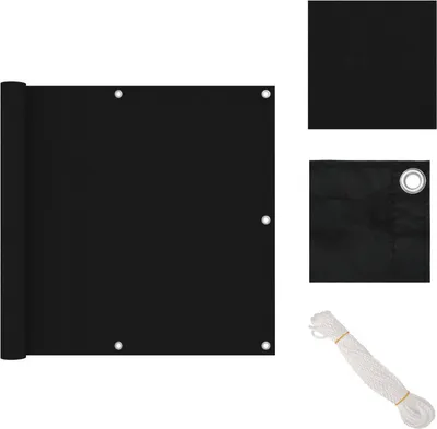 Produktbild von vidaXL Balkon-Sichtschutz Schwarz 90x300 cm Oxford-Gewebe -  Sonnenschirme & Sonnenschutze
