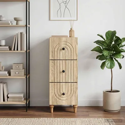 Immagine prodotto di vidaXL Cassettiera in rovere Sonoma 33 x 34,5 x 90 cm in materiale derivato dal legno