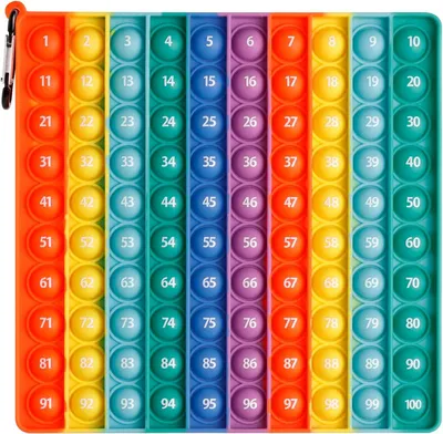 Produktbild von Pop On It Zahlen Poppit 1-100 Push Bubble Fidget It Toys 20x20cm Plopper Spielzeug Stressabbau Sensory Toy für Kinder Aufklärung Digitaler, a