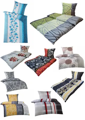 Produktbild von Bettwäsche Seersucker Microfaser Doppelpack 4 teilig mit Reißverschluss 2X ca. 135x200 cm + 2X ca. 80x80 cm Design: TALAR