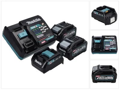 Immagine prodotto di Kit alimentatore Makita 40 V max. con 2 batterie BL 4040 da 4,0 Ah XGT + caricabatterie rapido DC 40 RA XGT LXT + adattatore di ricarica ADP10