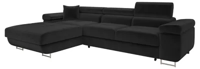 Produktbild von MIRJAN24 Ecksofa Torezio Mini, Stilvoll Eckcouch mit Bettkasten und Schlaffunktion, Einstellbare Kopfstützen, 280x170x70-90 cm (Farbe: Polo 897, Seite: Links)