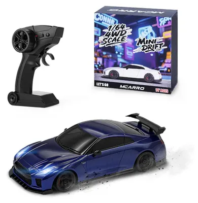 Produktbild von MCARRO MC061 1/64 RC Auto 2.4G 4WD Mini Drift Rennwagen mit LED-Licht, High-Speed, On-Road, ferngesteuert Auto mit 1 Akku, Blau