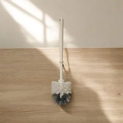 Produktbild von Unyqoos® Toilettenbürste, kompakt weiß – 33,5 cm mit Aufhängehaken, platzsparend für den täglichen Gebrauch