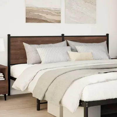 Produktbild von vidaXL Ersatz-Kopfteil Braun Eichen-Optik 180 cm Holzwerkstoff und Stahl