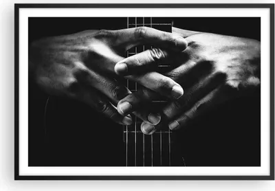 Produktbild von Gerahmtes Poster - Schwarzer Rahmen - Gitarre Musiker Musik - 91,5x61 cm - Wand Bild - Wanddeko - Wandbilder - Kunstposter - Wandposter - Bilderrahmen - Bilder - Kunstdruck - P2BAA91x61-4960