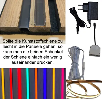 Produktbild von 4212 LED Leuchte Kunststoff Schiene schwarz 50cm ROT