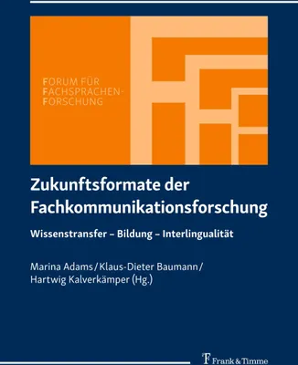 Produktbild von Zukunftsformate der Fachkommunikationsforschung