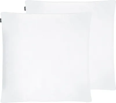 Produktbild von BELIANI Kopfkissen 2er Set Weiß Baumwolle 80 x 80 cm Entenfedern / Entendaunen hoch luftdurchlässig geräuschlos Schlafzimmer Modern