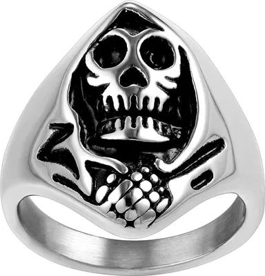 Produktbild von Karisma Männer Edestahl 316L Silber Totenkopf Halloween geschwärzt- RHC111 - 62 (19.7)