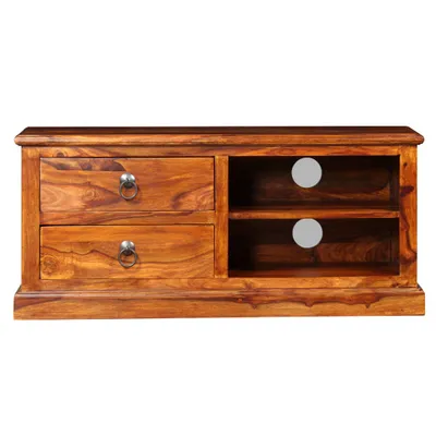 Image de vidaXL Armoire TV en bois massif d'acacia 90x30x40 cm