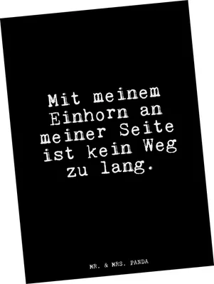 Produktbild von Mr. & Mrs. Panda Postkarte Mit meinem Einhorn an... - Schwarz - Geschenk, Ansichtskarten, Sprüche, Glizer Spruch Weisheiten Zitate Lustig Weisheit Worte, Fotokarte, Party