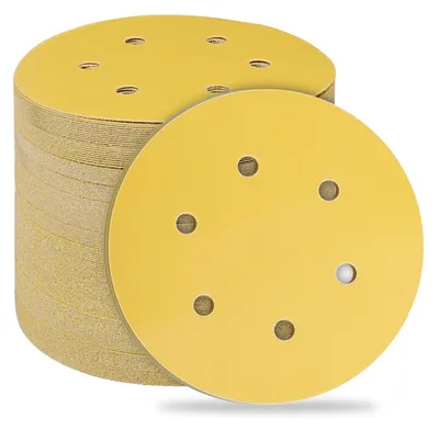 Immagine prodotto di Carta abrasiva Klett, 150 mm, grana 800, con 6 fori, confezione da 50 pezzi, adatta per levigatrici eccentriche, per legno, metallo e vernice