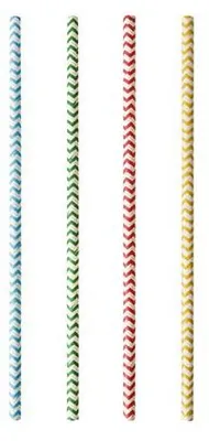 Produktbild von Trinkhalme, Papier Ø 6 mm · 20 cm farbig sortiert "Zig-Zag"
