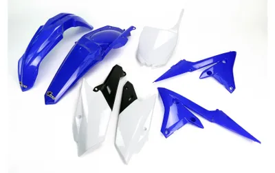 Imagen del producto de Kit de plástico UFO para Yamaha YZF 250 (modelos '12-'18), YZF 450 (modelos '14-'17). Color: OEM '18 (azul/blanco/). (Código: YA318E999K)