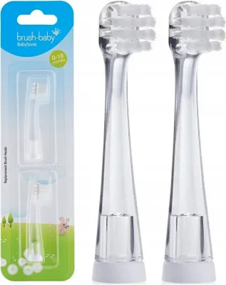 Obrázek produktu pro Bezpečný a jemný štětec pro batolata Baby Sonic, vhodný pro sonický kartáček, 2 kusy, 0-18 měsíců
