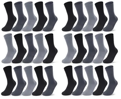 Produktbild von 10 I 20 I 30 Paar Socken Damen & Herren Business Socken Baumwolle Strümpfe Schwarz Blau Grau Karo Kariert 10700 - 30 Paar AnthrazitISchwarzIGrau 35-38