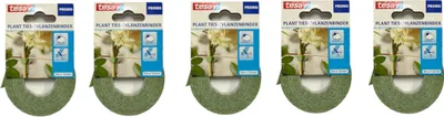 Produktbild von tesa Pflanzenbinder 5m x 12mm Witterungsbeständig wiederverwendbar Zuschneidbar 5 Stück