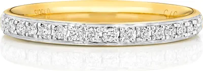Produktbild von 9 Karat (375) Gold Halb Eternity Damen - Diamant Trauring/Ehering/Hochzeitsring Brillant-Schliff 0.16 Karat GH - SI3-I1, 49 (15.6); TRS187809KYRSJ