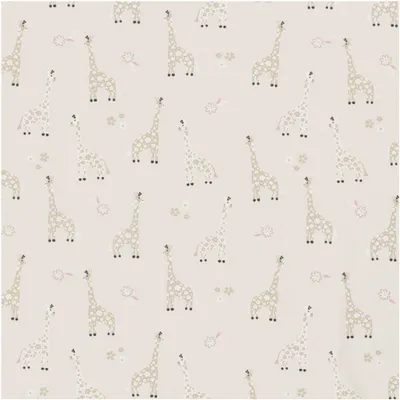 Popeline Baumwollstoff Giraffen Kinderstoff beige
